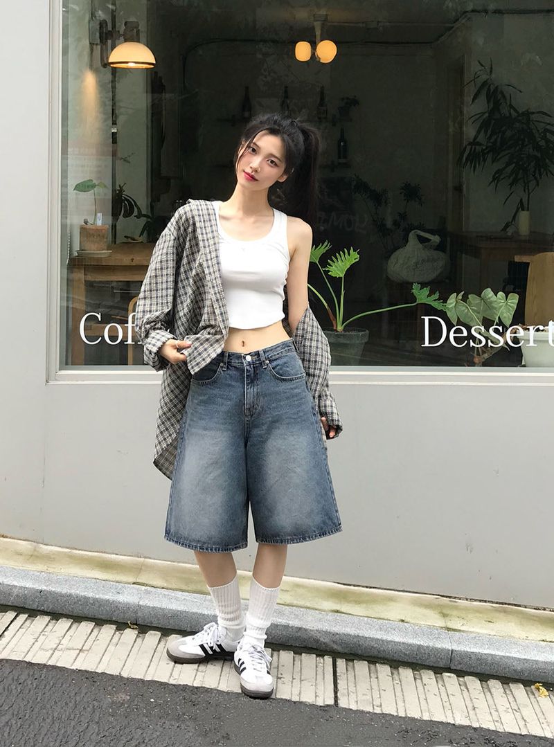 [MADE] cotton bermuda denim pants