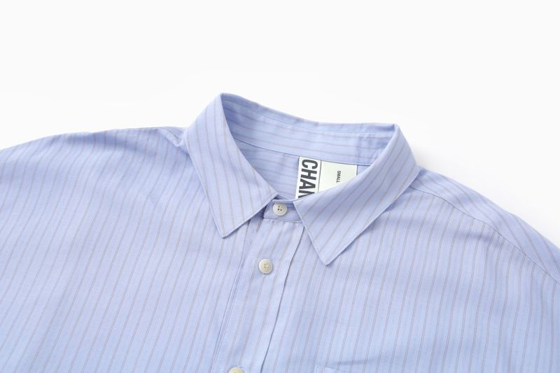 BLUE TENCEL LONG-SLEEVE SHIRT