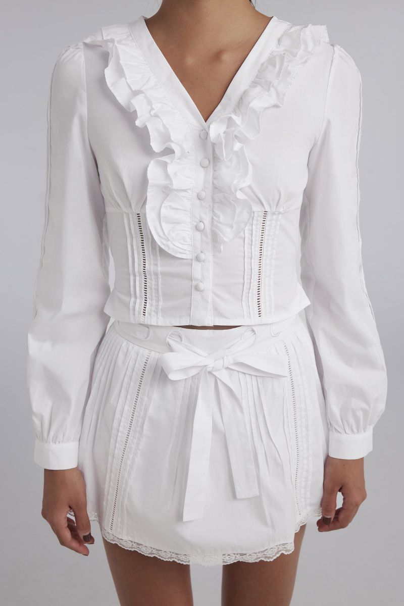 Sheer Romance Signature Skirt, White