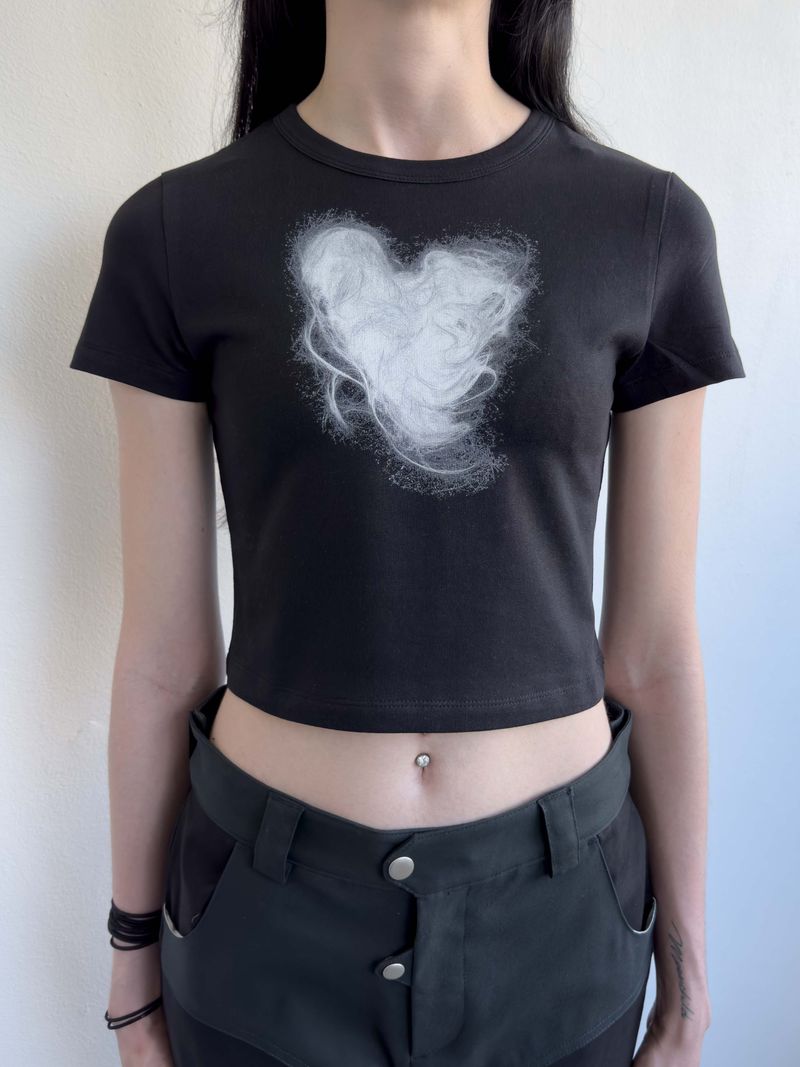Heart Hair Tee BLACK