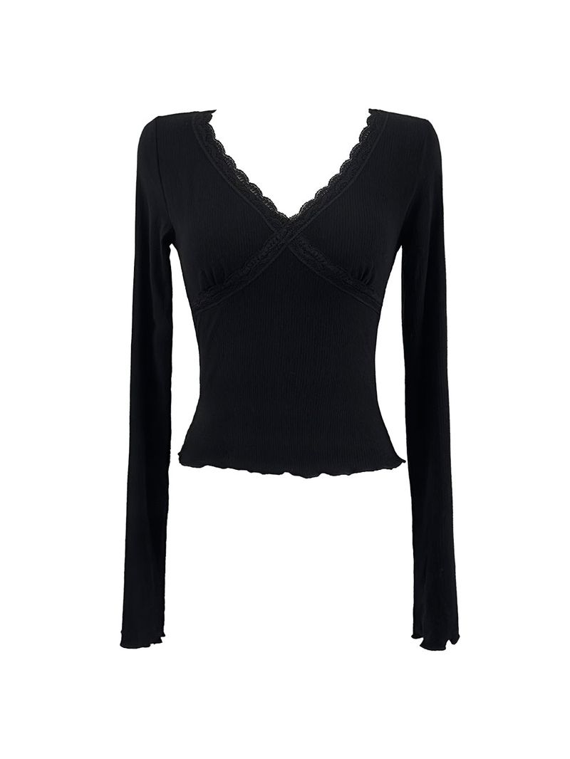 city race V-neck long sleeve T (2color)