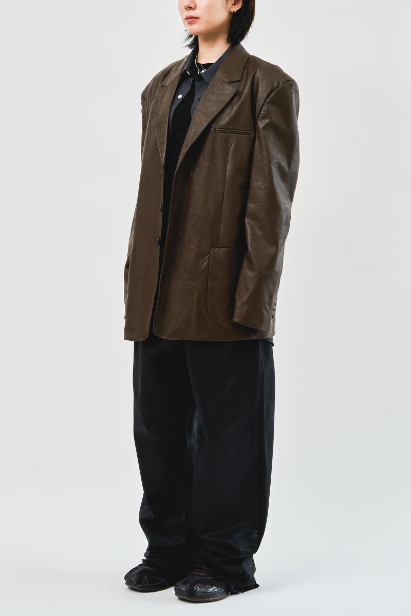 Over Single Leather Jacket (3color)