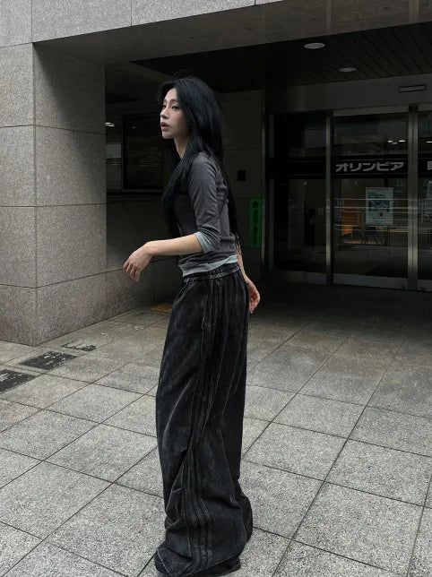 トラック ワイド スウェットパンツ