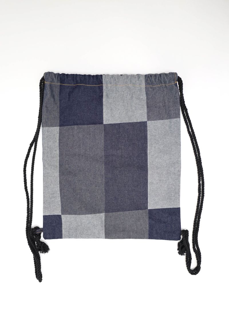 Square Denim Pocket Backpack