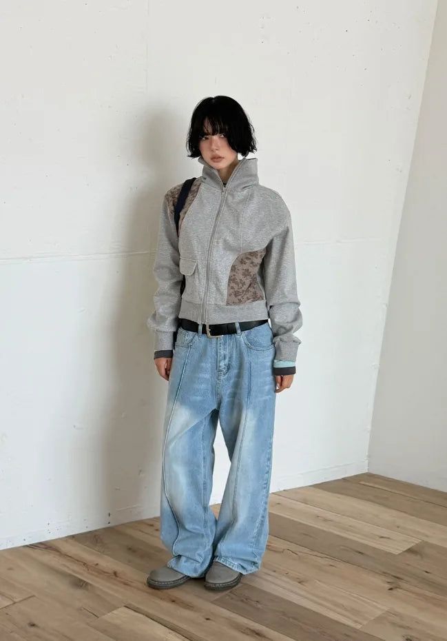 SEAM WASHED WIDE DENIM