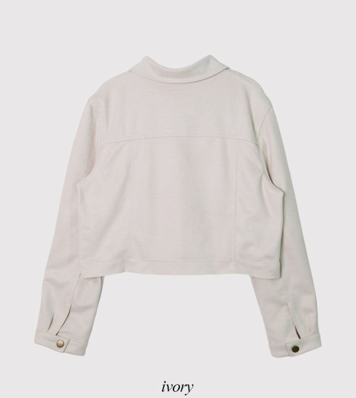 #Autumn Suede Collar Crop Jacket (4color)