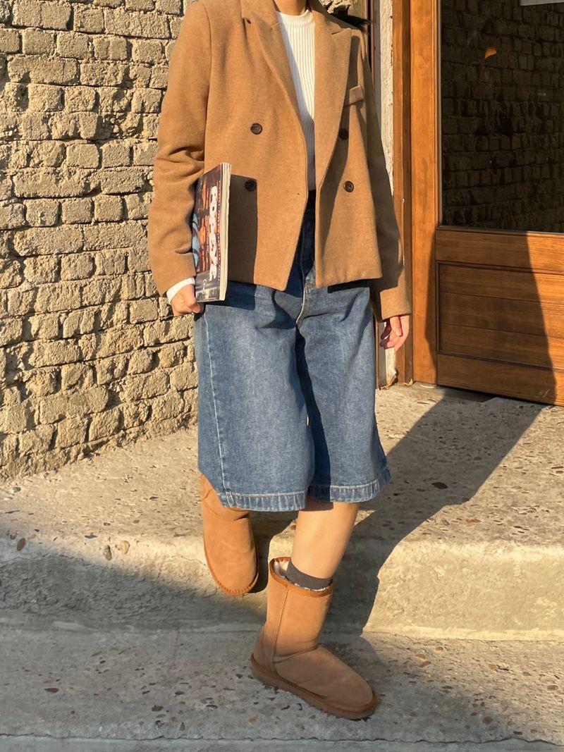 Muse wool collar short coat