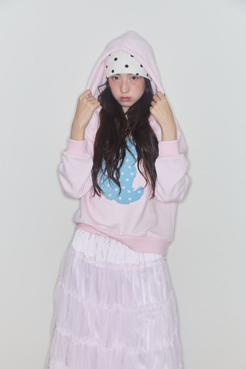 SHAKIRI（シャキリ）の「STARLIGHT KIRI CROPPED HOODIE (PINK)（Tops）」