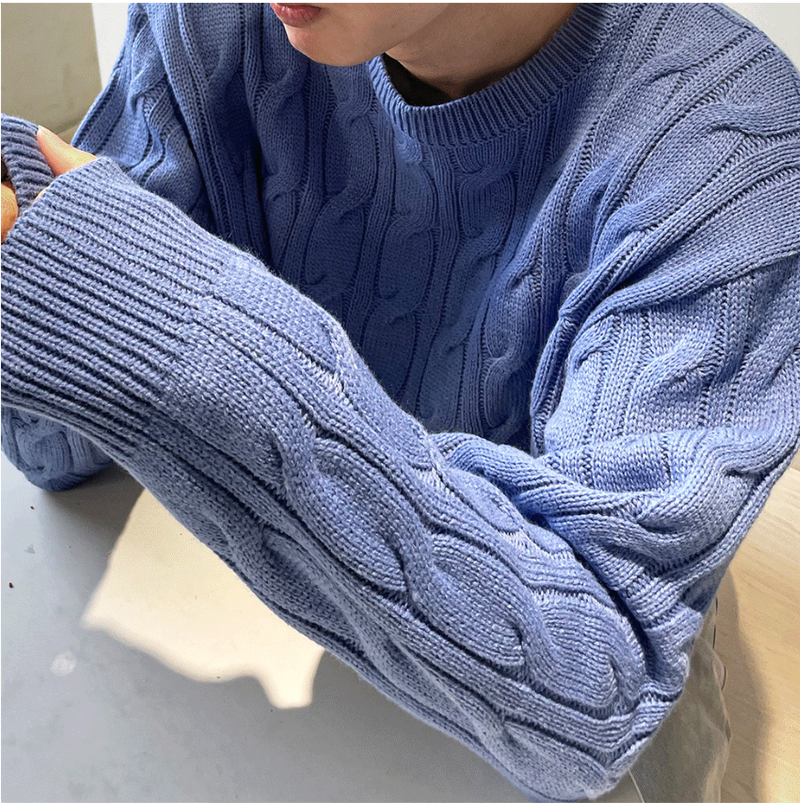 cable cosyharu semi-over knit