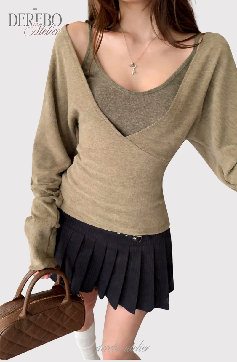 Renea Pink Layered Two-Piece Knitwear