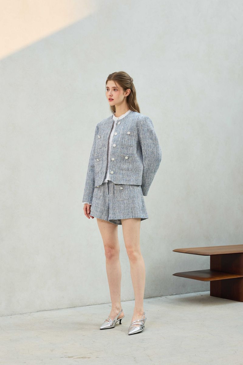 CHERISH TWEED SHORTS PANTS / SKY BLUE