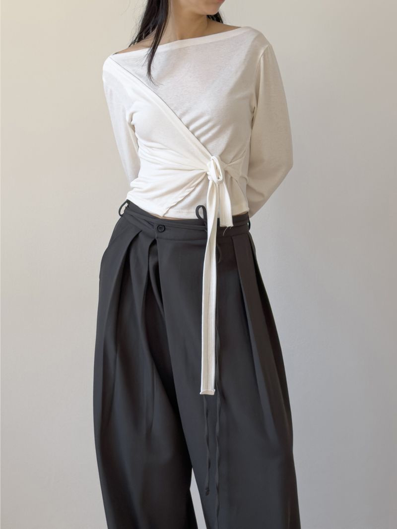 Vinua Unbalance Wrap Wide Slacks