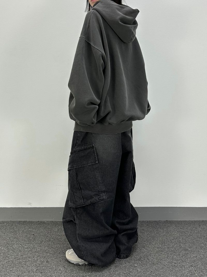 denim oblique cargo pants