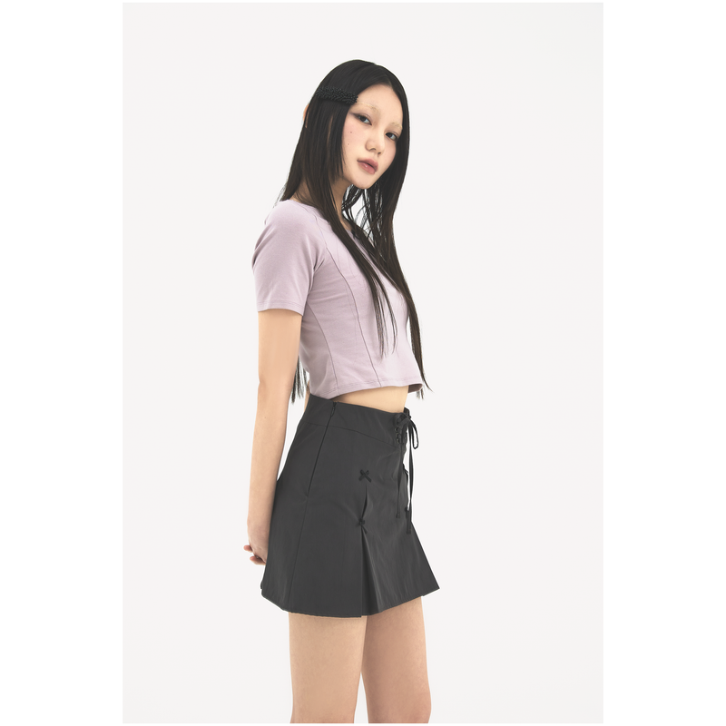 Ribbon pleats skirt