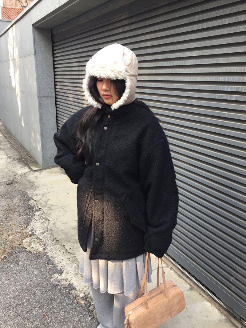Odd Boucle High Neck Jacket (2color)