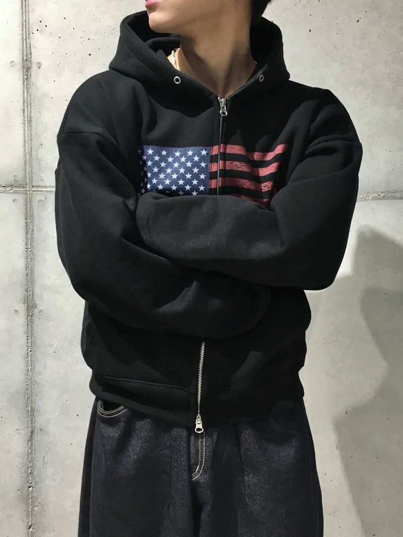 Basic Flag Hooded Zip-Up 4C