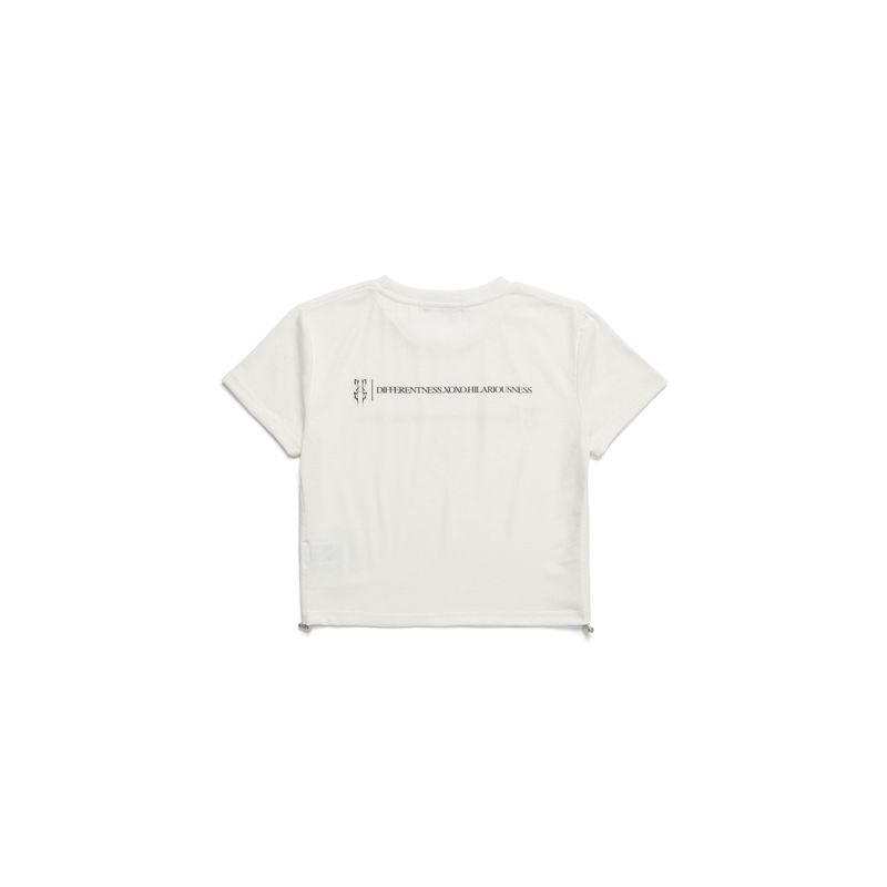 SLOGAN SIDE STRING CROP T-SHIRT