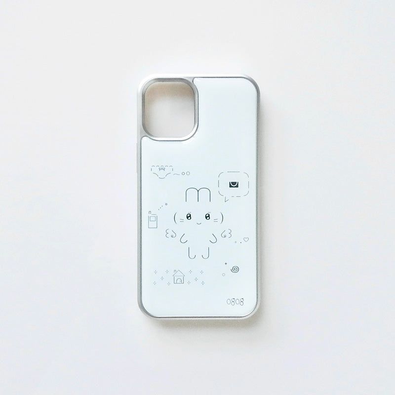 [MADE] pure bunny emoji phonecase (silver)
