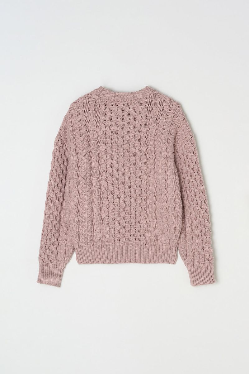 Usual cable knit_pink