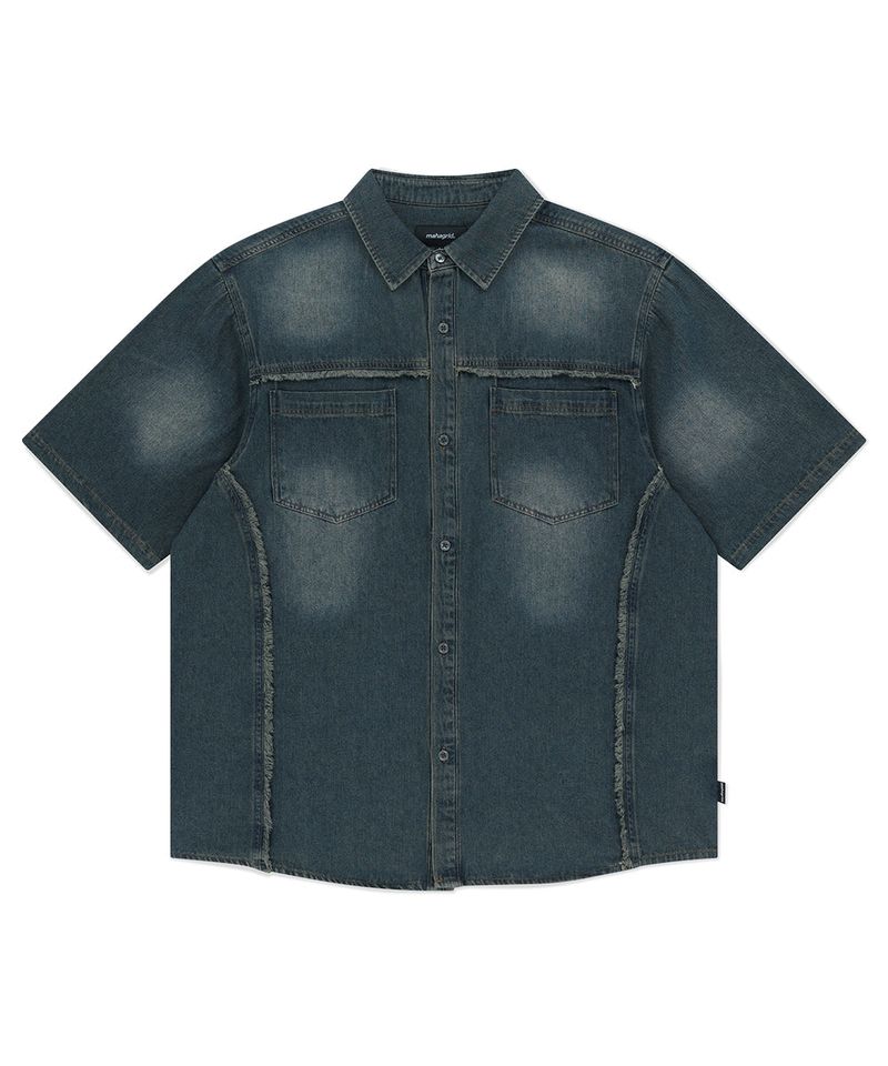 mahagrid(マハグリッド)の「DENIM HALF SHIRT(Tops)」