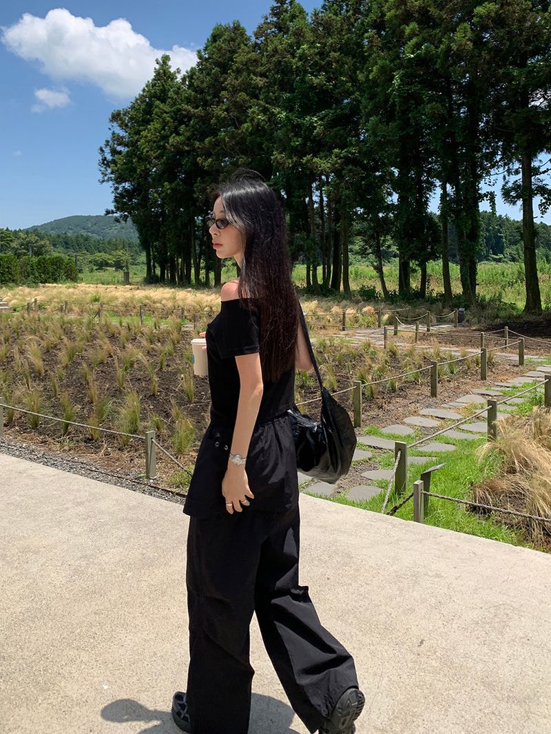 [MADE] Kaen Nylon Layered Skirt Banding Pants