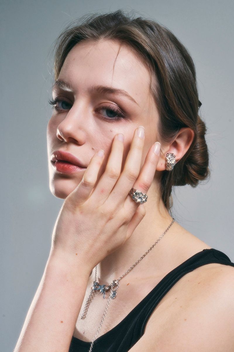 NO.316 [SILVER] GEOMETRY STAR EARCUFF