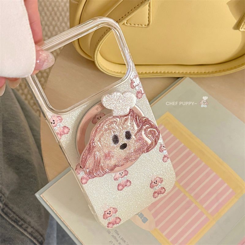 Bling Bling Glitter Chef Puppy Talk iPhone Case