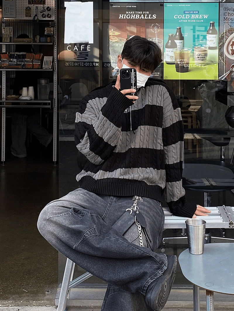 SSROOM(エスエスルーム)の「Twisted Stripe Round Knitwear (4color)(Tops)」