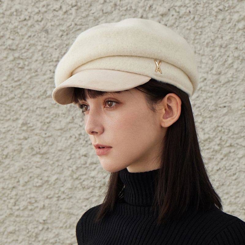 VARZAR(バザール)の「VA Stud Wool Combo Newsboy Cap / Ivory(Hats)」