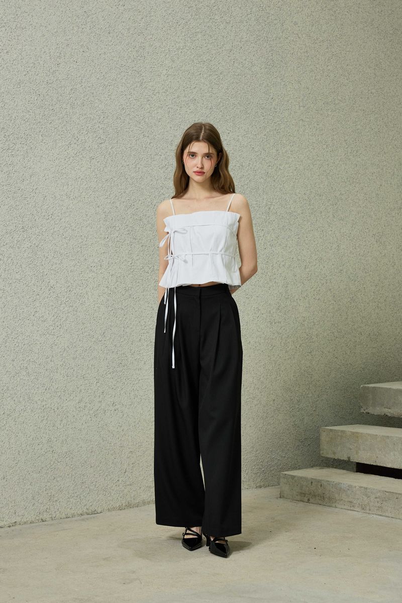 TOMO WIDE SLACKS / BLACK