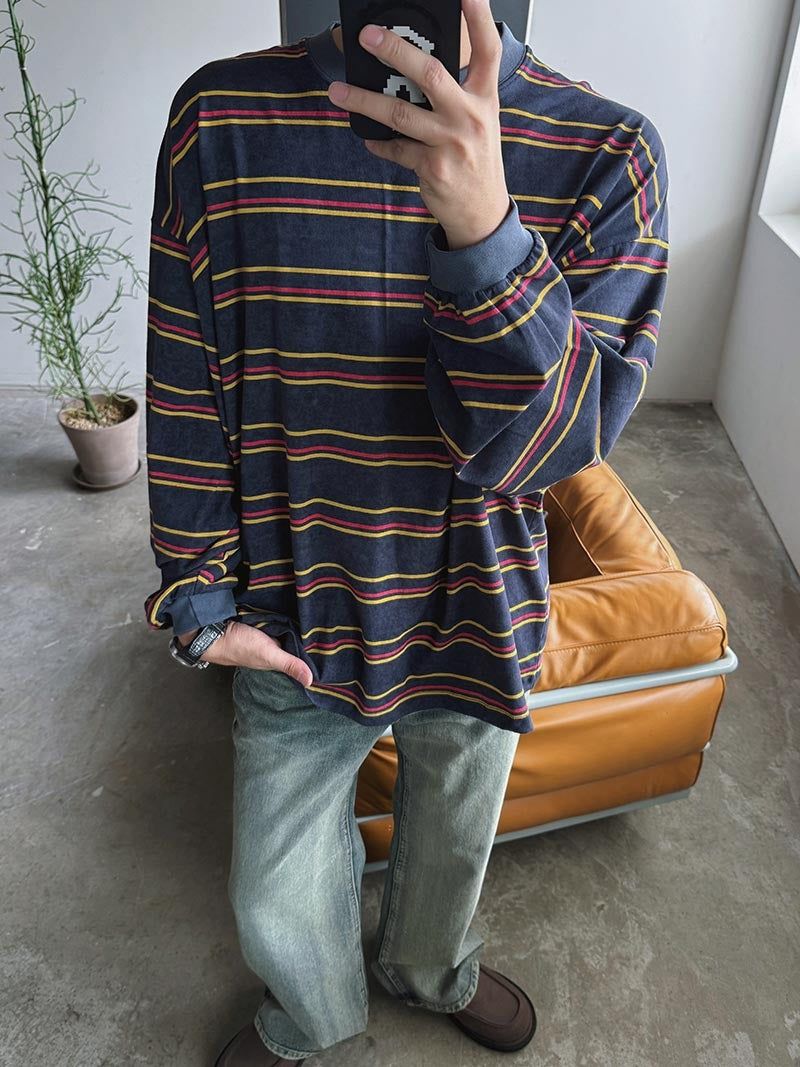 ASCLO（エジュクロ）の「[A-T0310] クルーズボーダーメガTシャツ (2色)（Tops）」