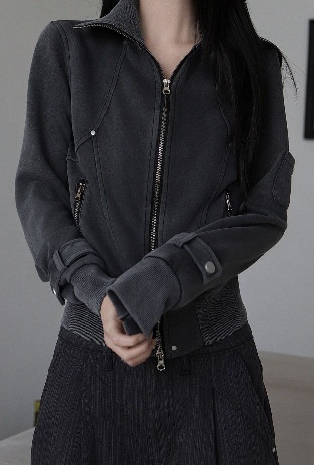 Cats Line Hood Zip-up