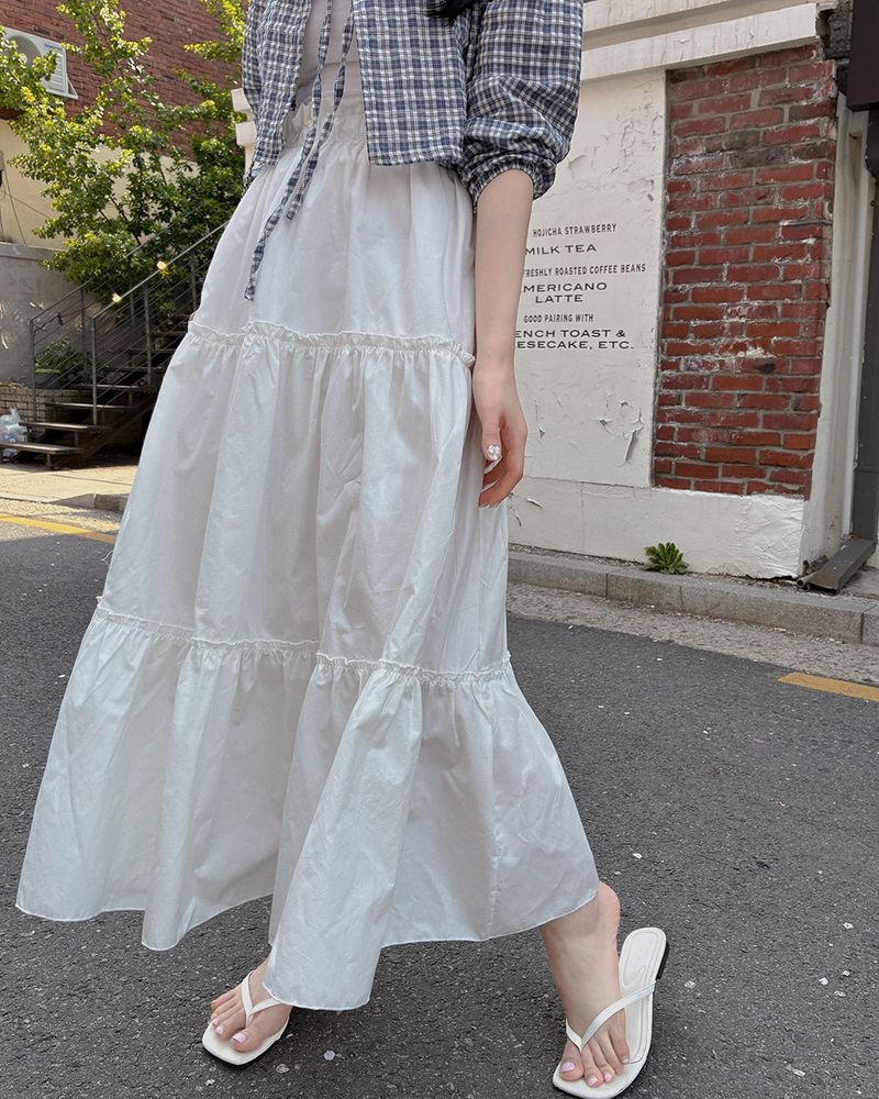 MAYBINS(メイビンス)の「Pou Frill Long Skirt(Skirts)」