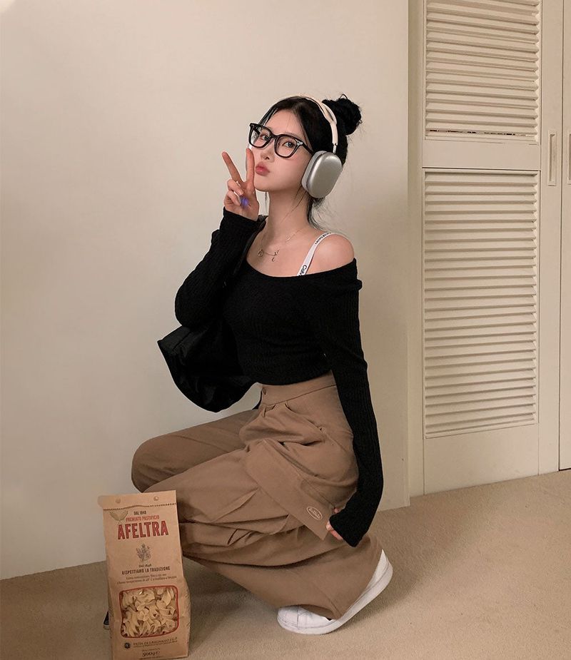 [BELLIDE MADE] suede pocket wide cargo pants