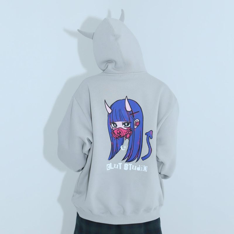 CLUT STUDIO(クラットスタジオ)の「0 5 devil hoodie - GREY(Tops)」