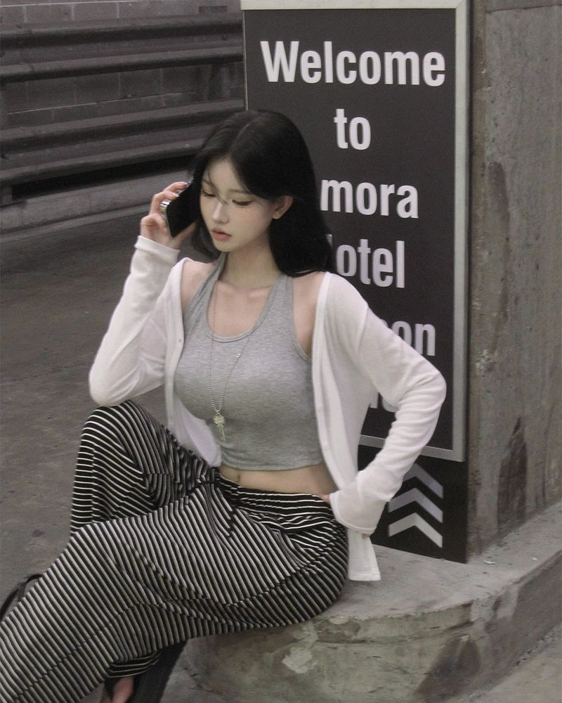 BEIDELLI（ベイデリー）の「[MADE] Pail, see-through long sleeve cardigan（Tops）」
