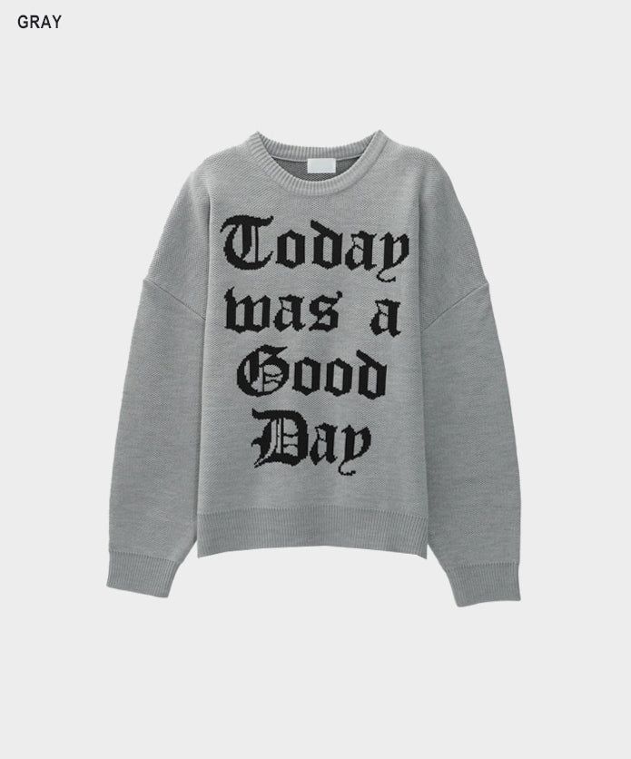 Lettering oversize heavy knit