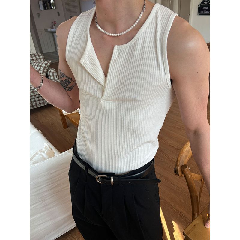  [S/S] Henry neck sleeveless(3color)