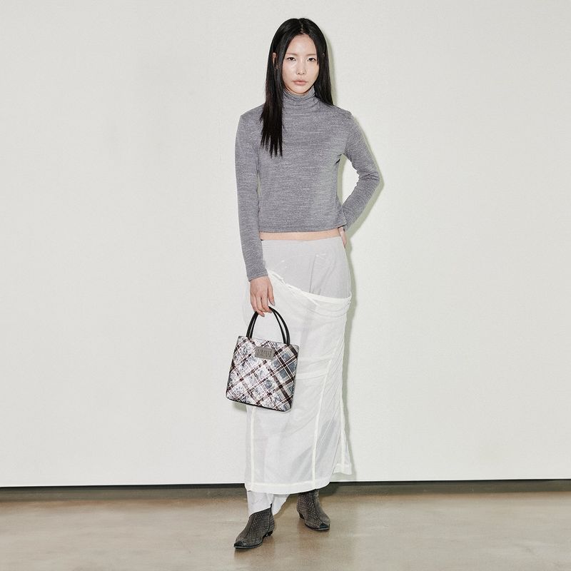 check mini velvet cross bag [charcoal]