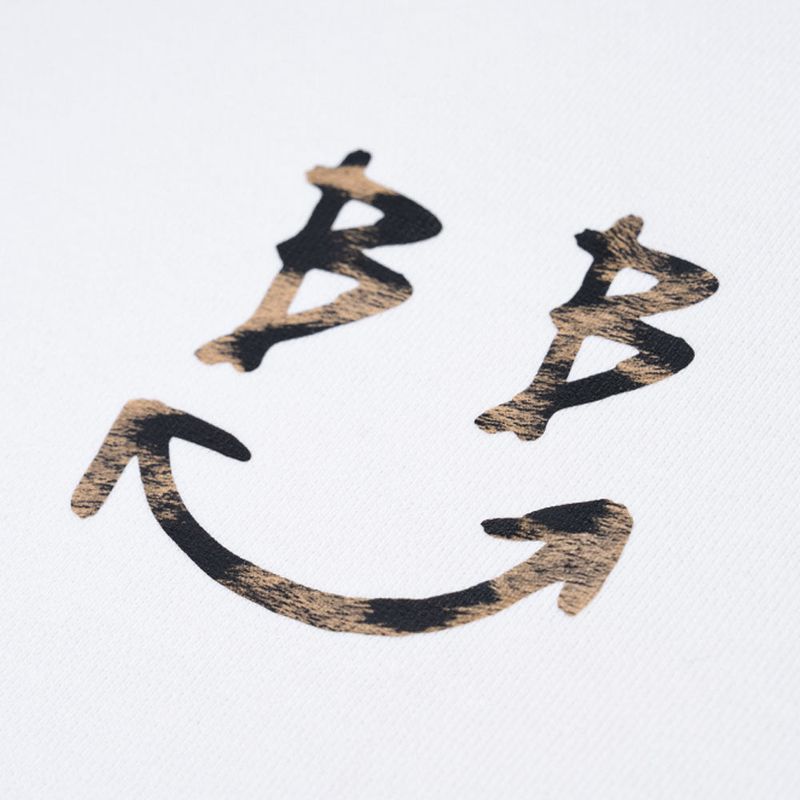 BBD Leopard Classic Smile Logo Hoodie (White)