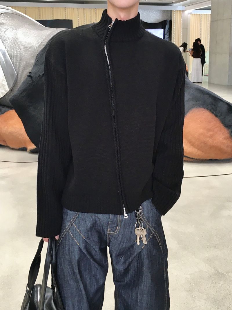 Legacy Diagonal Knit Zip-Up 4C