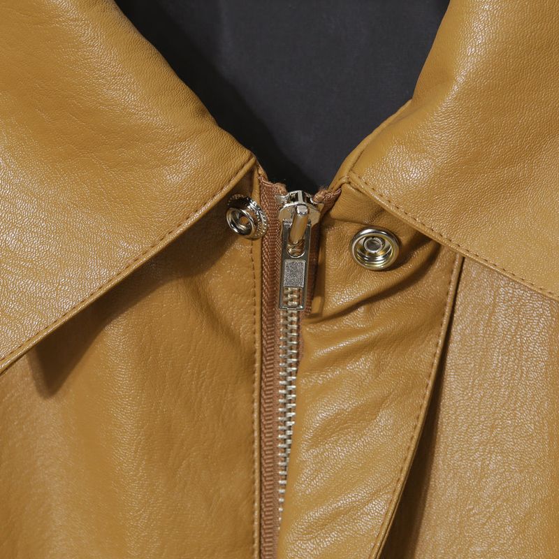 Tom Cropped Leather Jacket (2color)