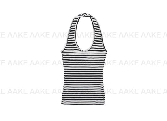 STRIPE HALTER TOP