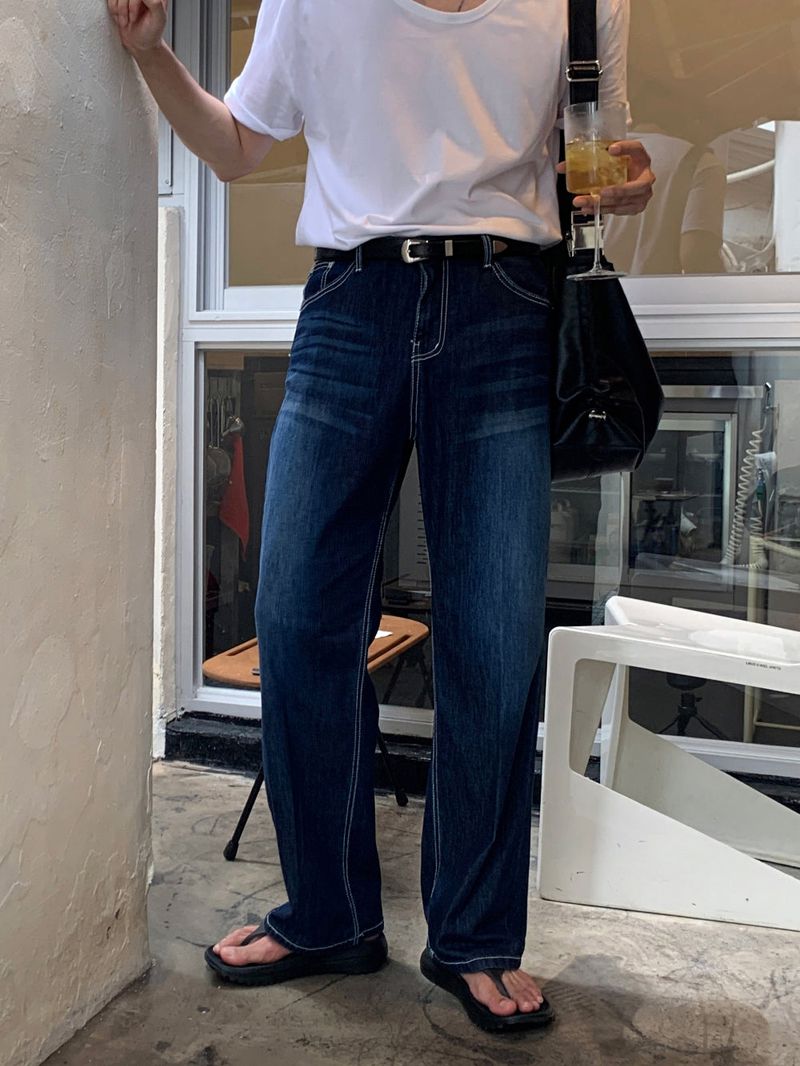lemenne（ルメンヌ）の「LMN Luton rectangular semi-wide denim pants (3 colors)（Pants）」