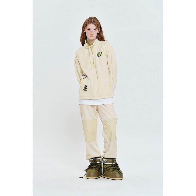 HALF ZIP UP FLEECE TOP [IVORY]
