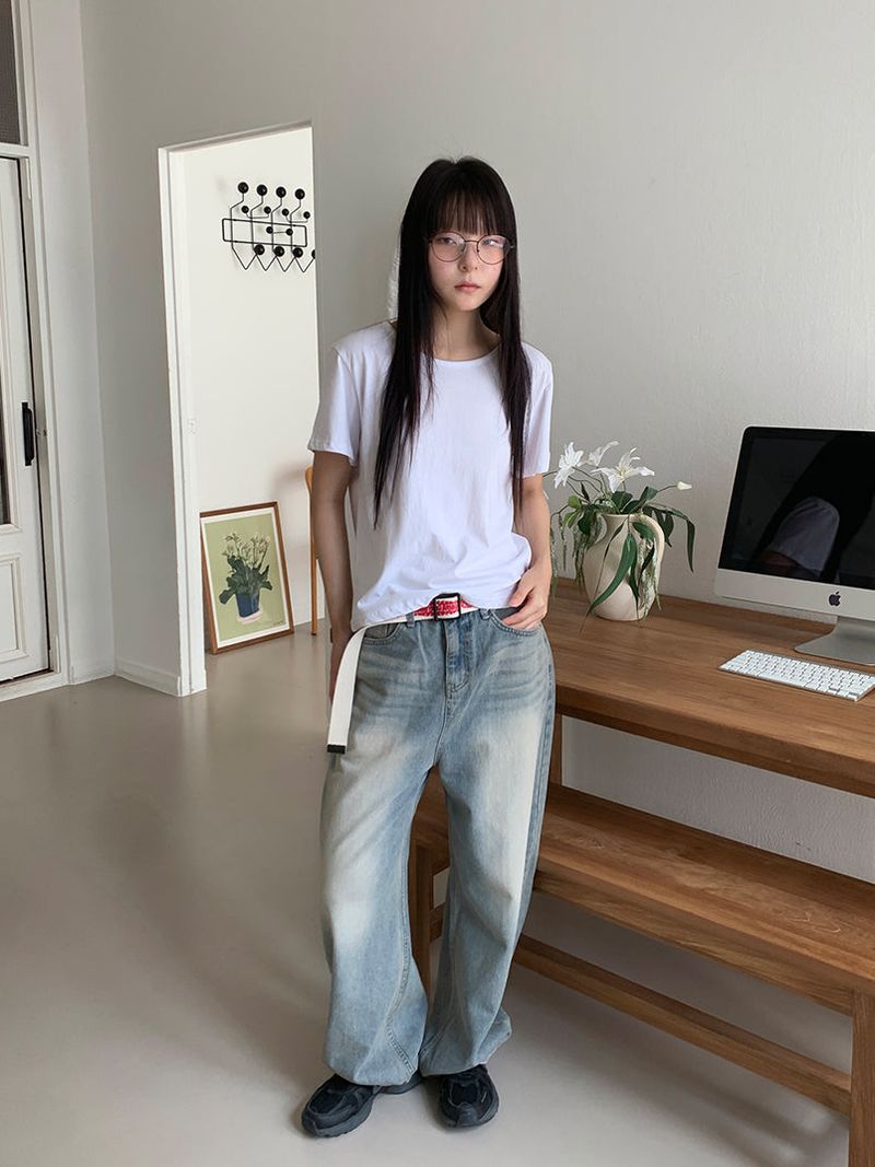 SILKET U-NECK TEE (3C)