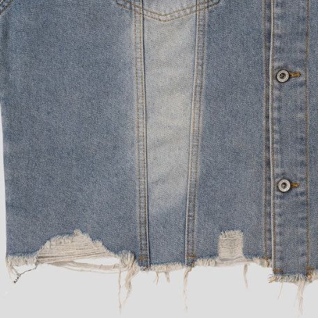 Kuden damage crop denim jacket