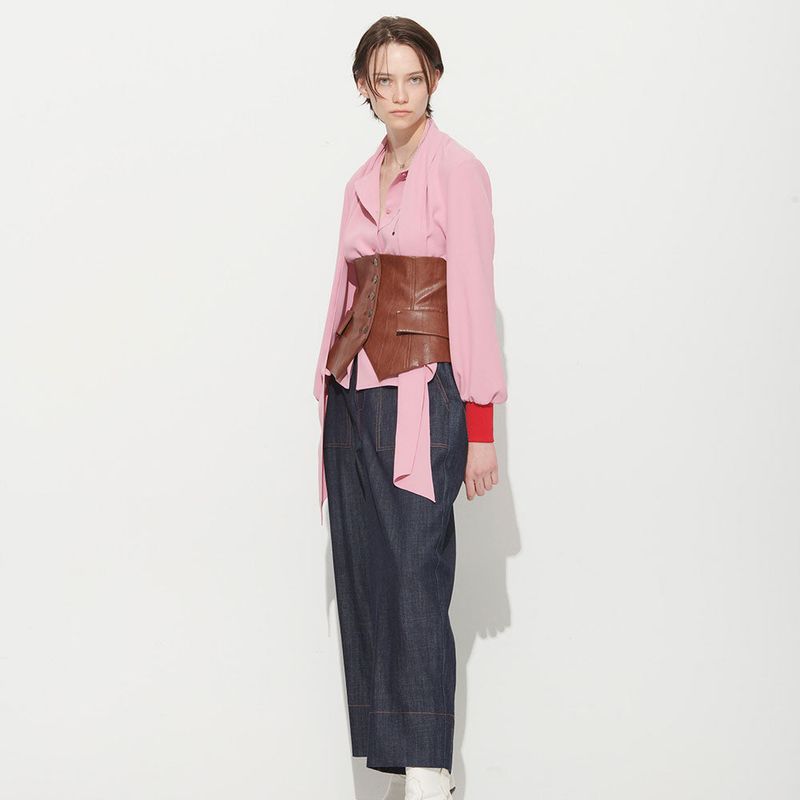  LUIS SCARF BLOUSE, PINK