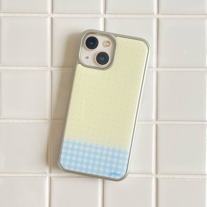 ofmoi（オブモイ）の「ブルー レモン シルバー エポキシ フォン ケース（スマホグッズ/小物）」