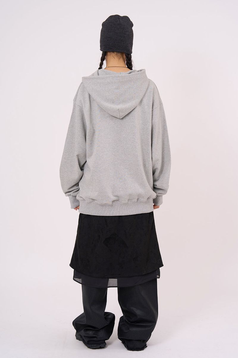 Drawing face non-pocket hoodie
